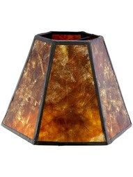 Mica Panel Hexagon Mini Shade 4 1/4-Inch Height in Antique Amber.